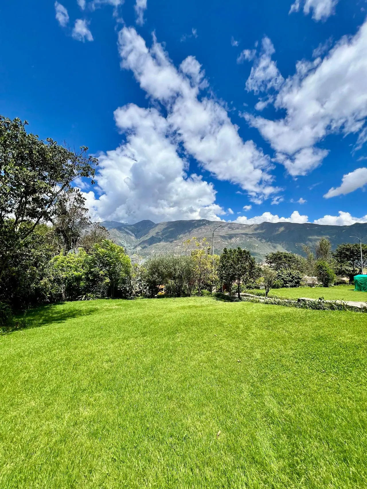 Wide lawn with the Cordillera Blanca beyond